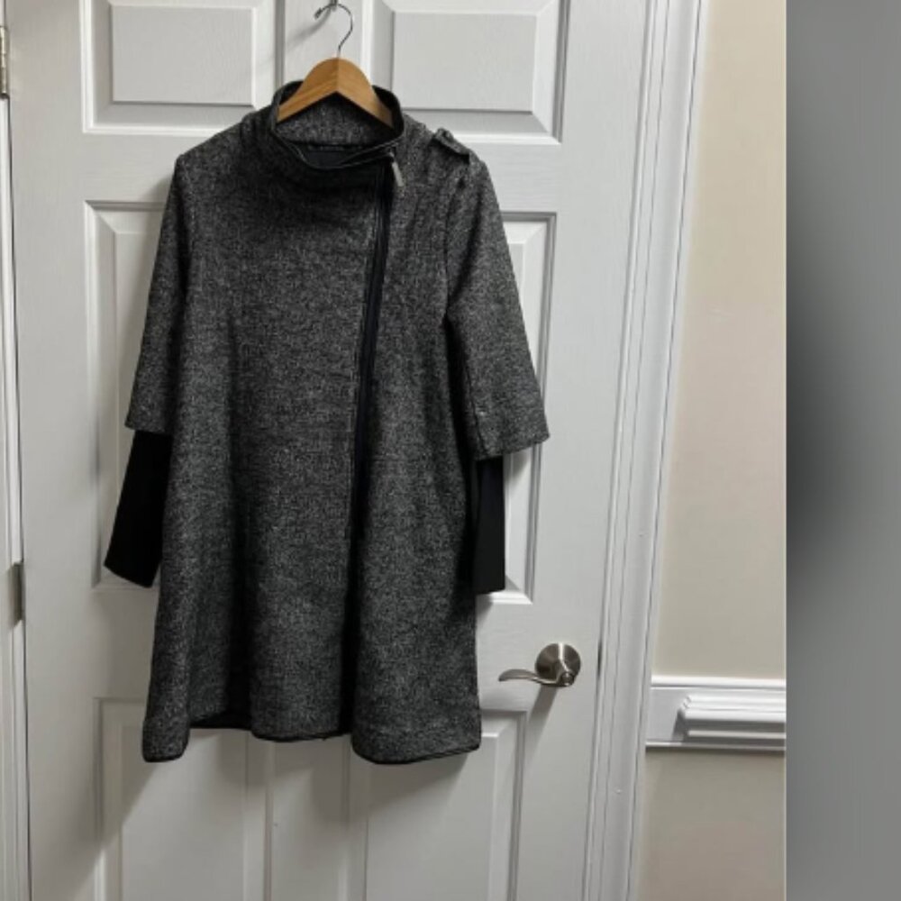 Lauren Vidal Women’s Gray Black Trenchcoat Size S